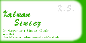 kalman simicz business card